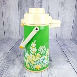 Vintage HIMA 2 Liter Hot Cold Air Pot for Coffee or Tea with Ferns and Daisies